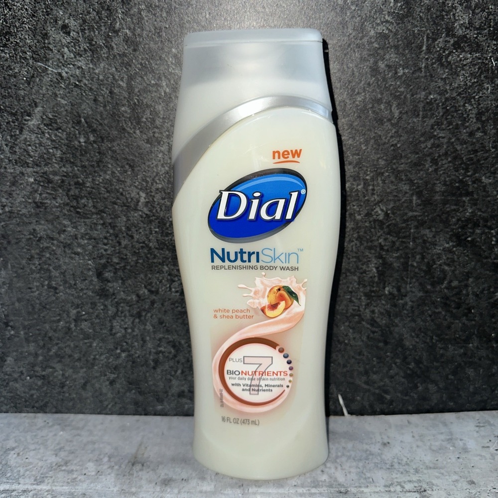 Dial Nutriskin Body Wash white peach and shea butter 7 Bionutrients 16 Oz